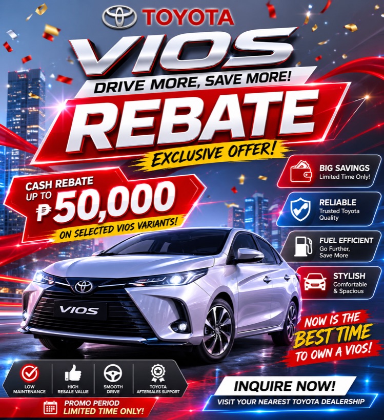 Contoh poster AI biasa — design bersepah, currency salah (₱ bukan RM), nampak template murah